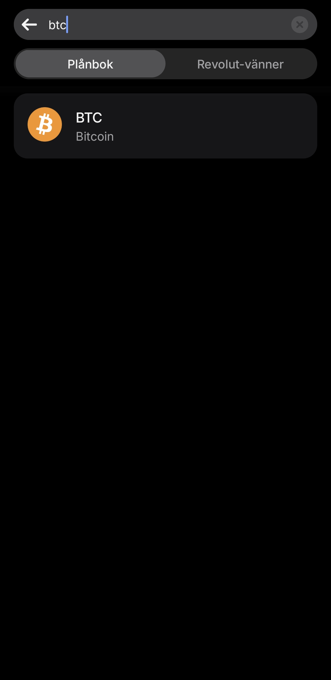 Sök efter BTC